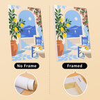 Sunny Doorways mini canvas shown rolled without a frame and pre-stretched on a frame