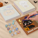 Sweet Little Spooks mini canvas shown rolled without a frame and pre-stretched on a frame