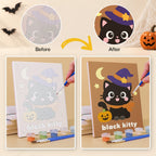 What's included without a frame: six rolled Sweet Little Spooks mini canvases, acrylic paints, three brushes and layout