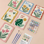 Sweet Sayings mini paint by numbers kit with six numbered canvases, acrylic paints, brushes and layout
