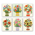 Tin Can Bouquets mini paint by numbers set: six designs of tulips, poppies, daisies and sunflowers in vintage tins