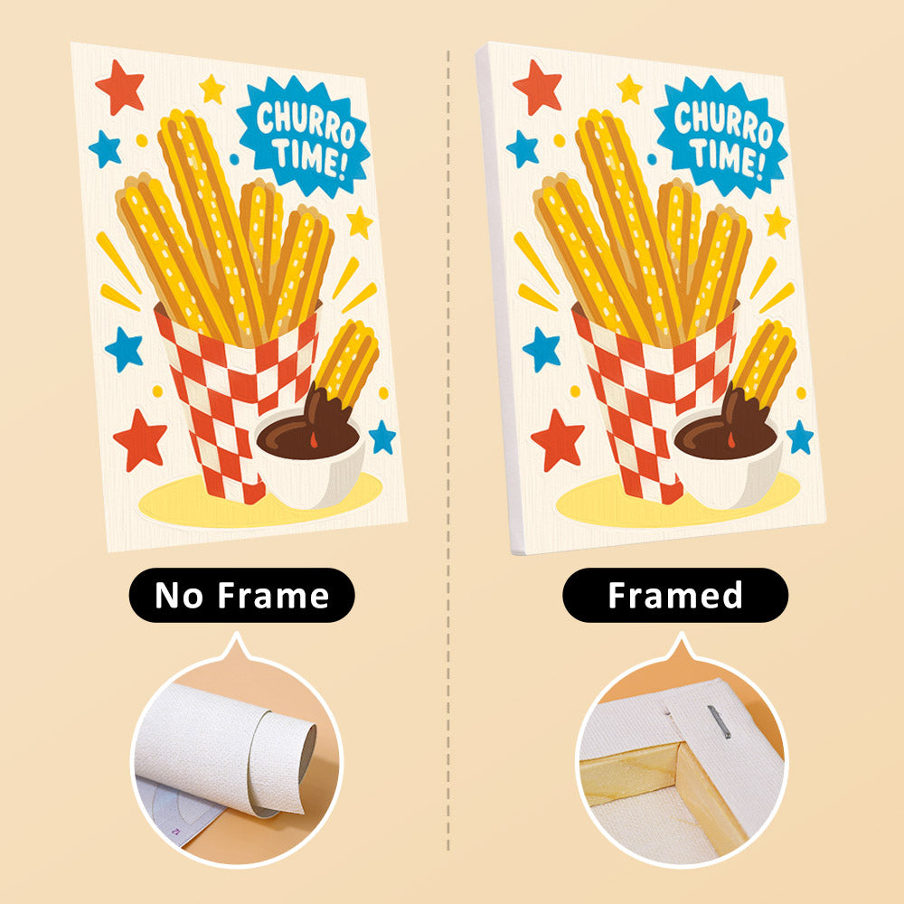 Treat Time mini canvas shown rolled without a frame and pre-stretched on a frame