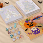 Whimsical Witchy Wonders mini canvas shown rolled without a frame and pre-stretched on a frame