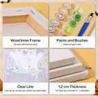 Witchy Pumpkin Patch mini paint by numbers kit with six numbered canvases, acrylic paints, brushes and layout