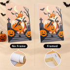 Woodland Costume Party mini canvas shown rolled without a frame and pre-stretched on a frame