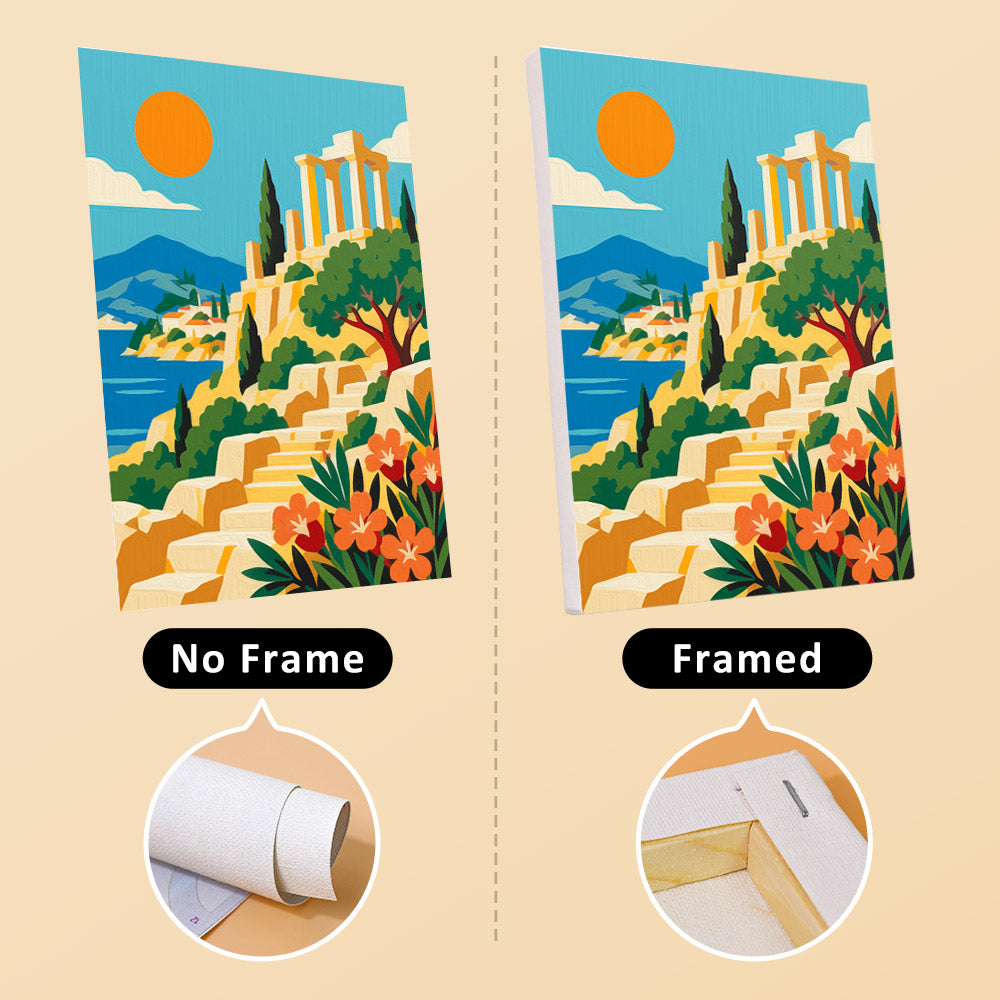 World Wanderer mini canvas shown rolled without a frame and pre-stretched on a frame