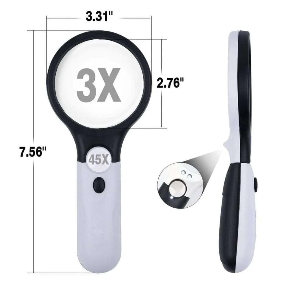 3X and 45X Handheld Magnifying Glass LED Lights-Paint by Numbers for Adults-Canvas by Numbers
