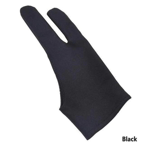 Artist glove shown in use resting on a paint by numbers canvas to protect the paint