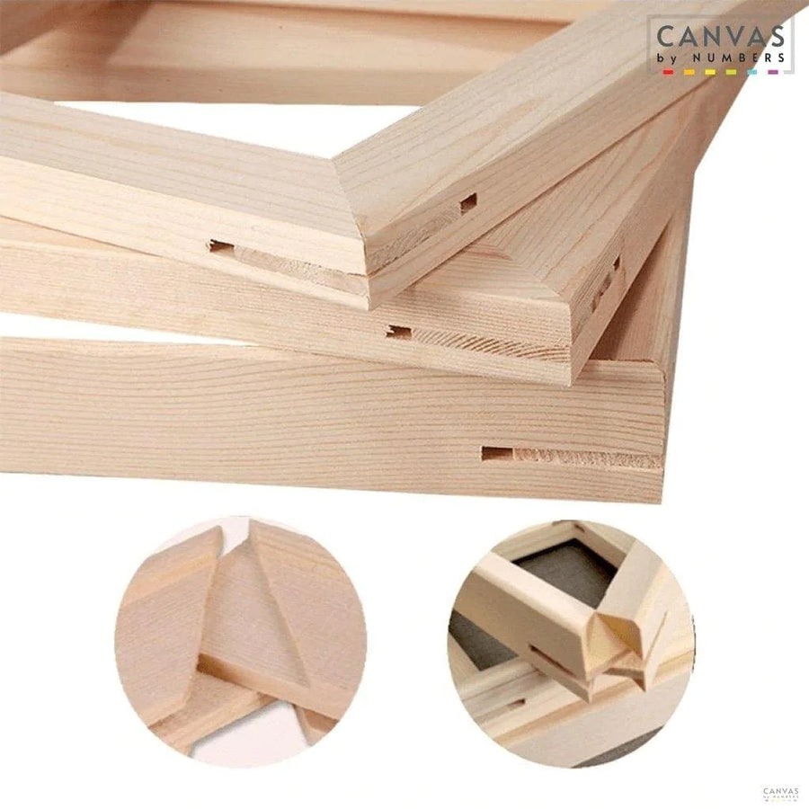Pine wood frame kit for a paint by numbers canvas