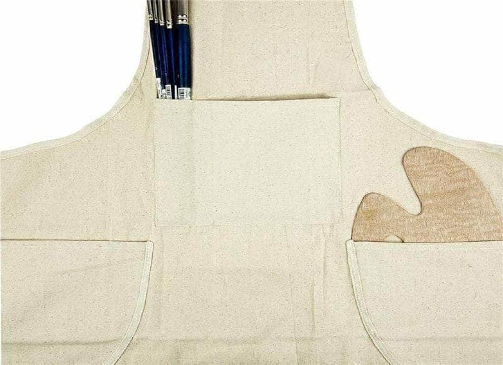 Folded artist apron for paint by numbers, ready for your next painting session