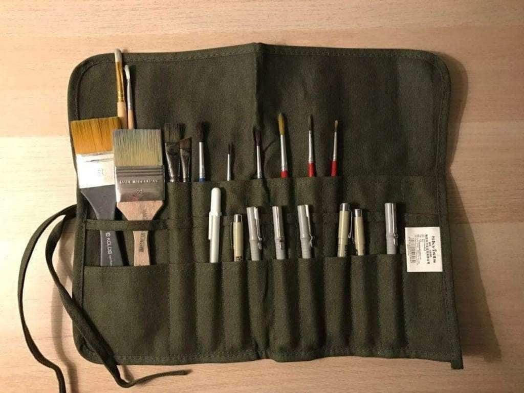 Roll Up Canvas Paint Brush Case For Artists-Paint by Numbers for Adults-Canvas by Numbers